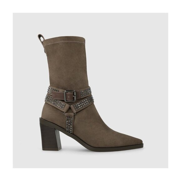 NEW LODI Love Women´s heeled ankle boots in suede with straps - Picture 4 of 5